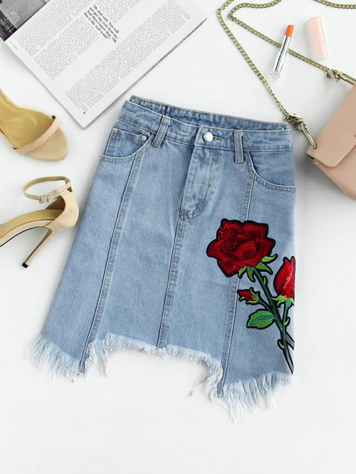 fashion trends summer 2017 embroidered denim skirt how to wear outfit ideas melonkiss 6