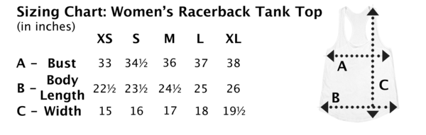 Next Level Racerback Tank Size Chart