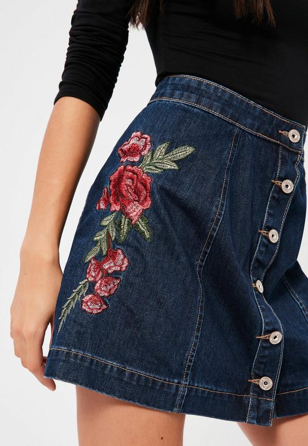 fashion trends summer 2017 embroidered denim skirt how to wear outfit ideas melonkiss 6